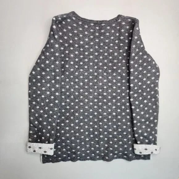 Benedetta B. Wool Cashmere Blend Grey Polka Dot Pullover Sweater L Made In Italy - Picture 8 of 9